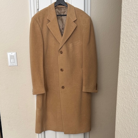 Prague Elegant Tan Men's Trench Coat 100% Camelhair - Picture 1 of 6